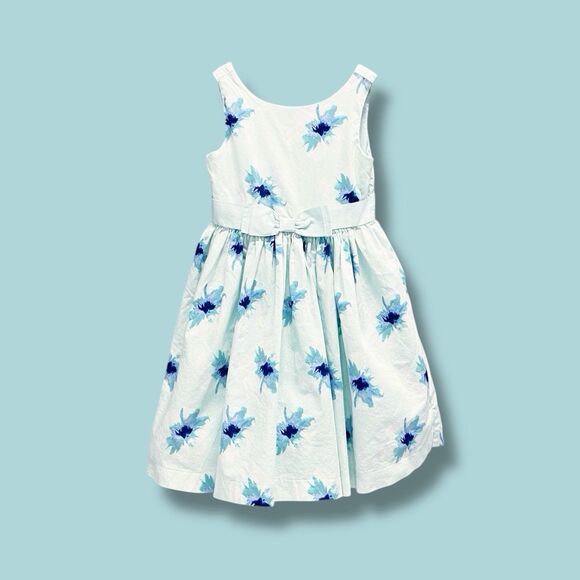 Janie and Jack Other - Janie and Jack Girls Sz 6 Floral Sleeveless Lined Spring Easter Dress Bow Twirl